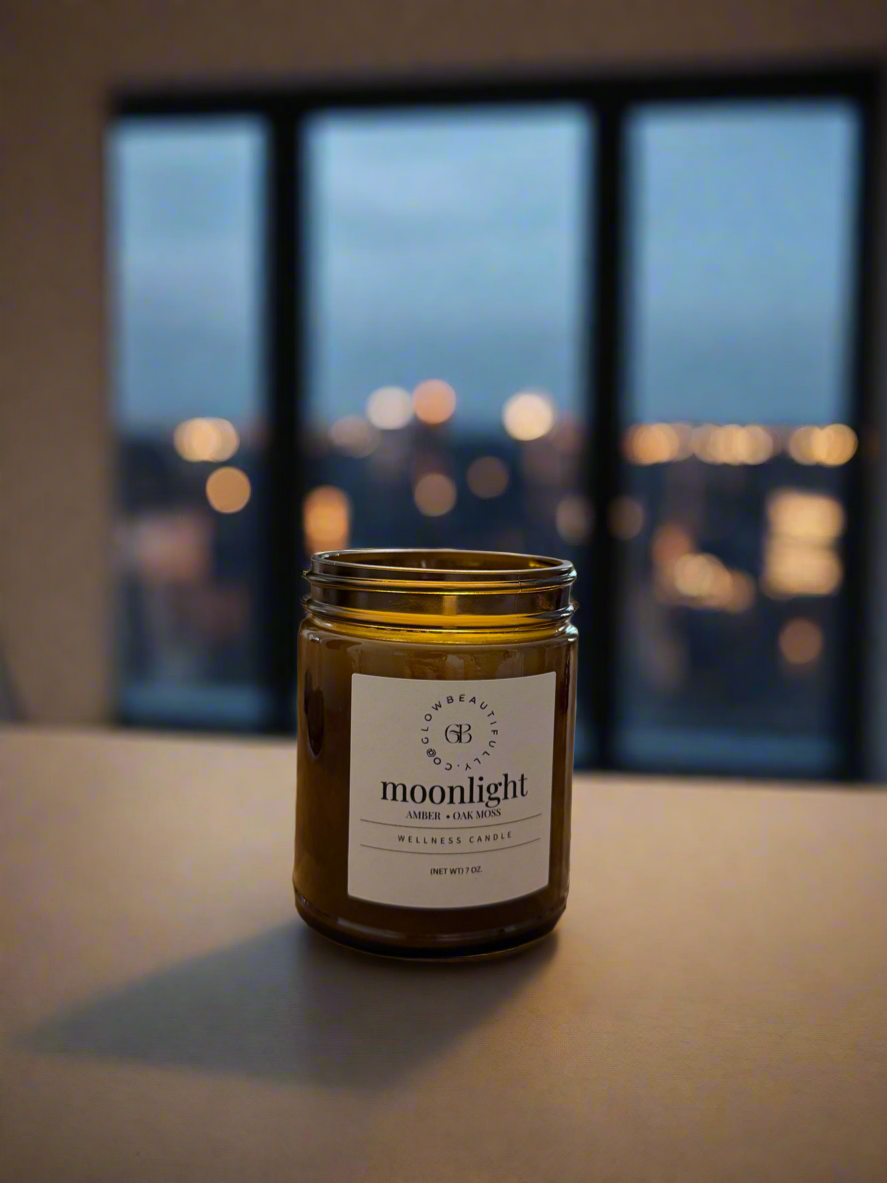 NEW NEW NEW ! Wellness Candle: Moonlight (Amber & Oak Moss)